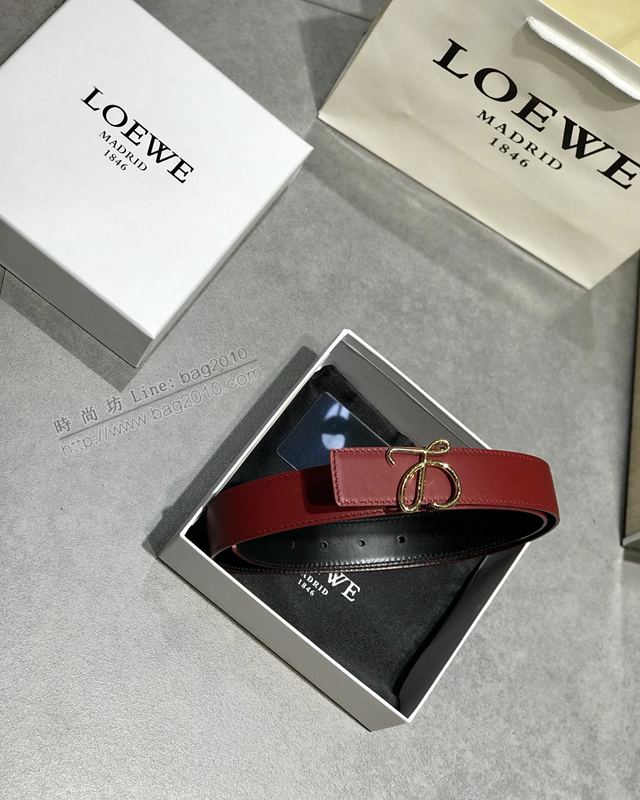 LOEWE皮帶 原單進口雙面頭層牛皮 羅意威女士皮帶  xfp2158